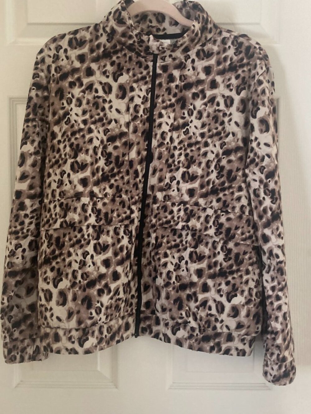 Member’s Mark Womens Leopard Print Travel Zip Jacket - Size M